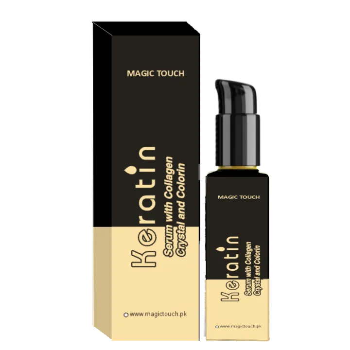 Magic Touch Keratin Hair Serum 50ml For Frizzy and Dry Hairs Heat Protectant Deep Keratin Nutrition Softness, Shine, Straightening Hair For Men & Women