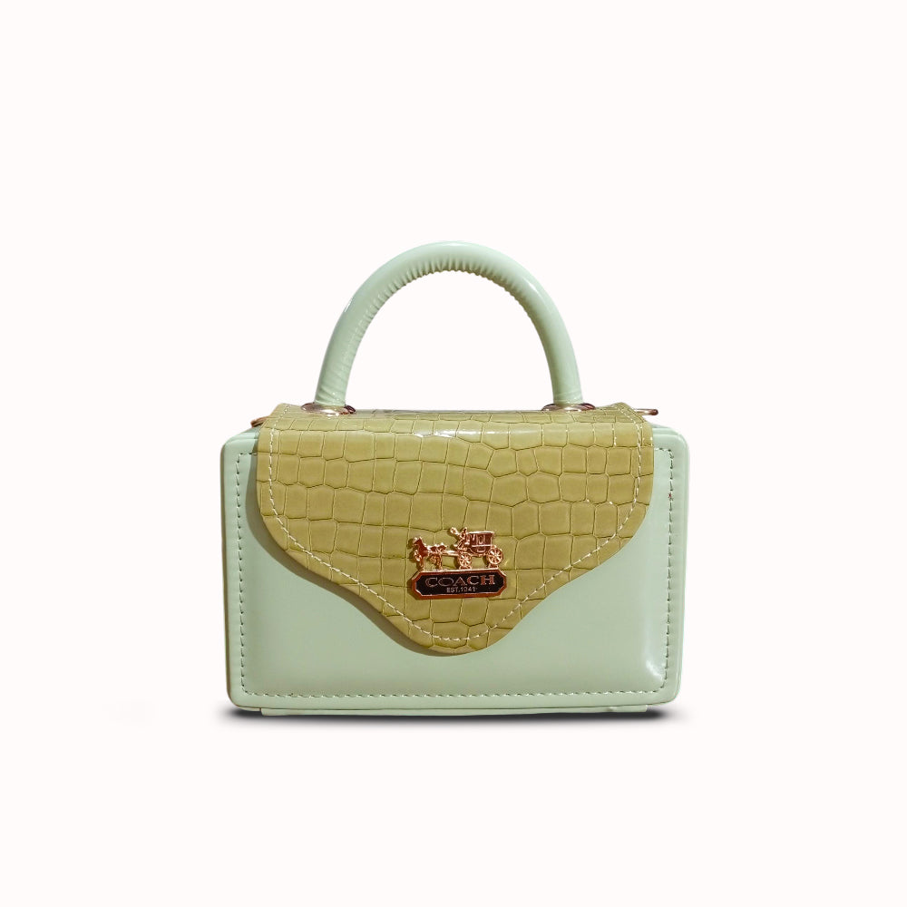 Coach Mint Green Croc Box Bag