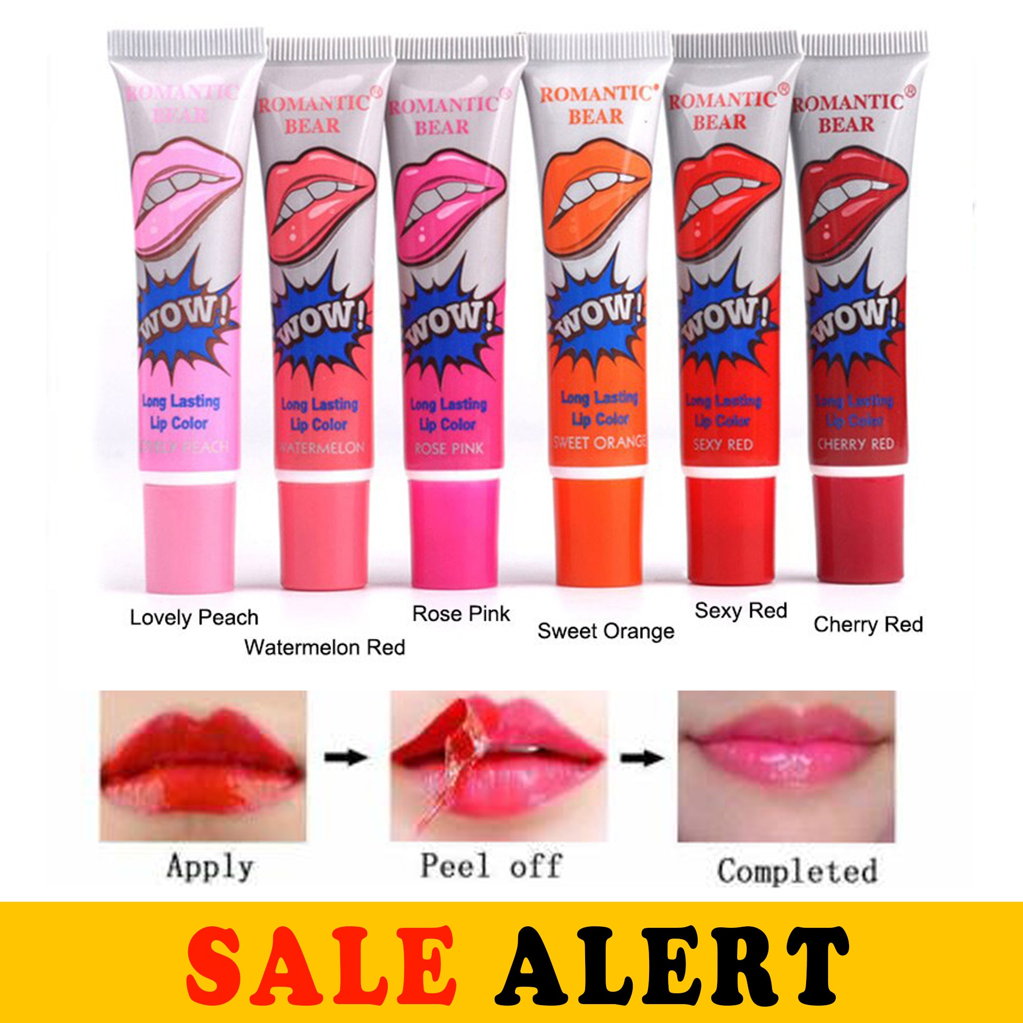 Long Lasting And Waterproof Peel Off Wow Lipsticks - 1Pcs