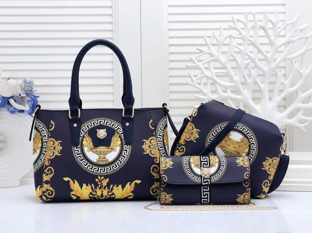 New arrival 3 piece set piece with long strap crossbody handbag