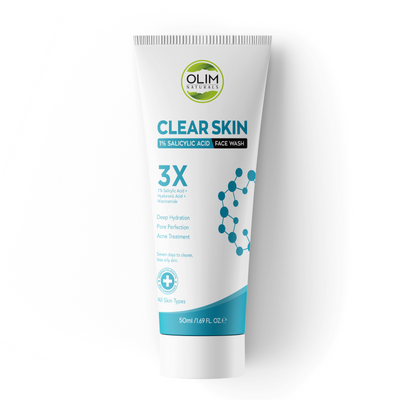 OLIM NATURALS - Salicylic Acid Face Wash: Blemish-Busting, Oil-Balancing, Clarifying, Exfoliating Cleanser for Acne-Prone Skin 100 ML