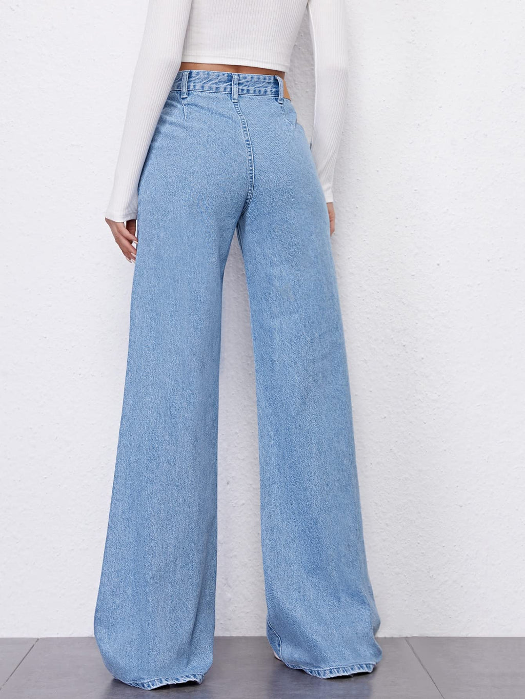 High Waist Wide Leg Fashion Denim Jeans for Women - Stylish and Comfortable