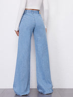 High Waist Wide Leg Fashion Denim Jeans for Women - Stylish and Comfortable