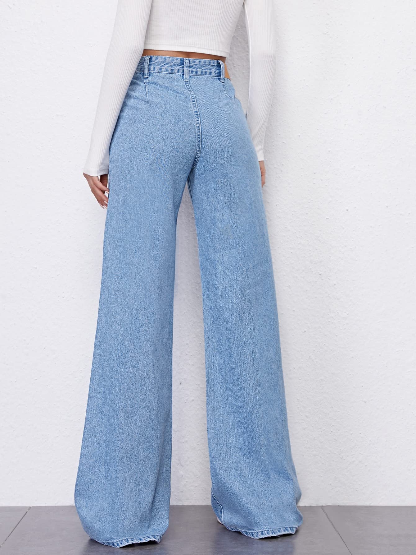 High Waist Wide Leg Fashion Denim Jeans for Women - Stylish and Comfortable