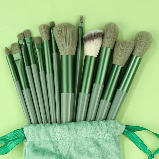 WANTER 13 Pcs Makeup Brushes Set Soft hair Loose Powder Eyeshadow Concealer Contour Eyeliner Brush Foundation Makeup Brush Beauty Cosmetic tools
