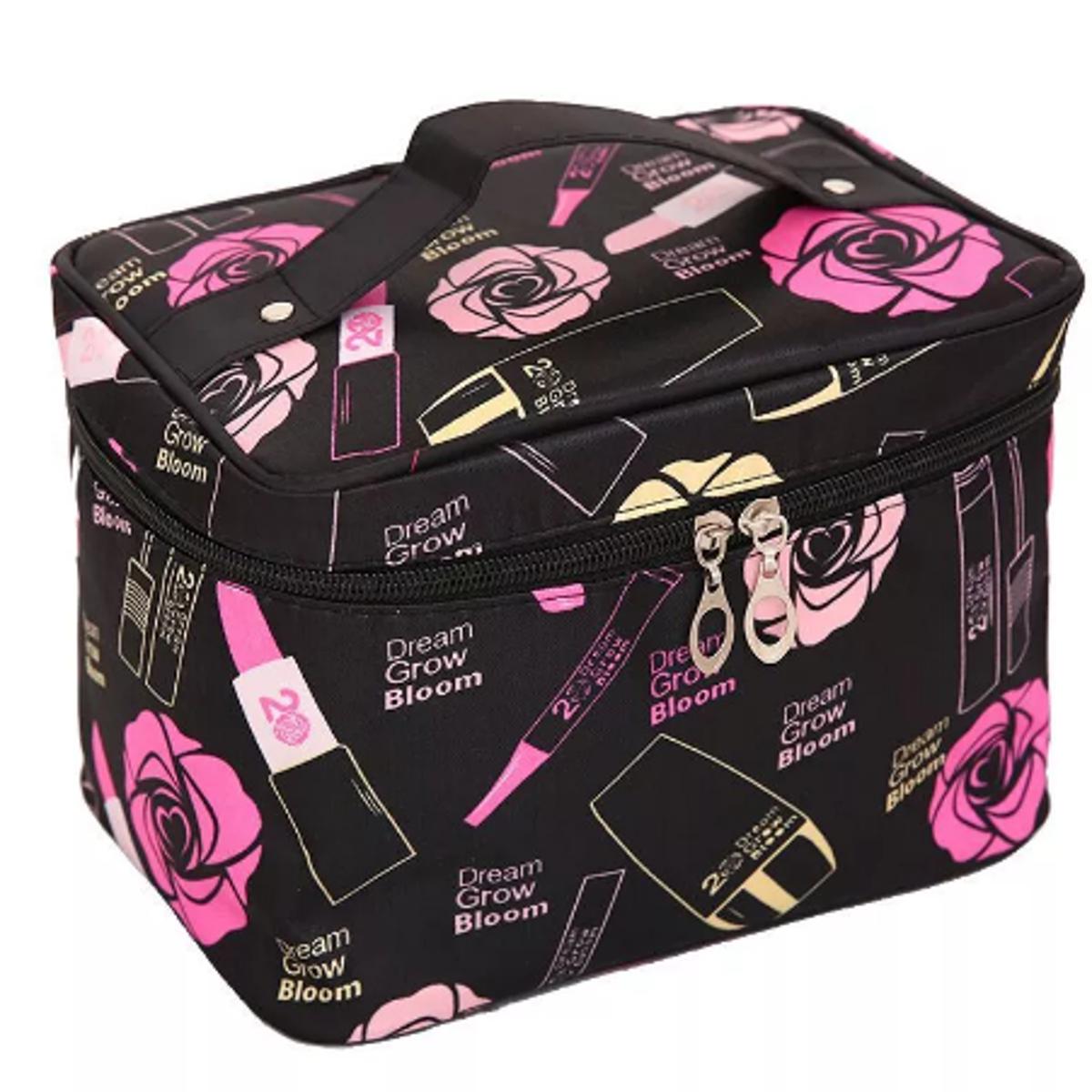 Women Portable Cosmetic Bag Cute Makeup Travel Case Multifunctional Make up Bag, Toiletry Bag Travel Bags for Women Girls (Flaming Lips)