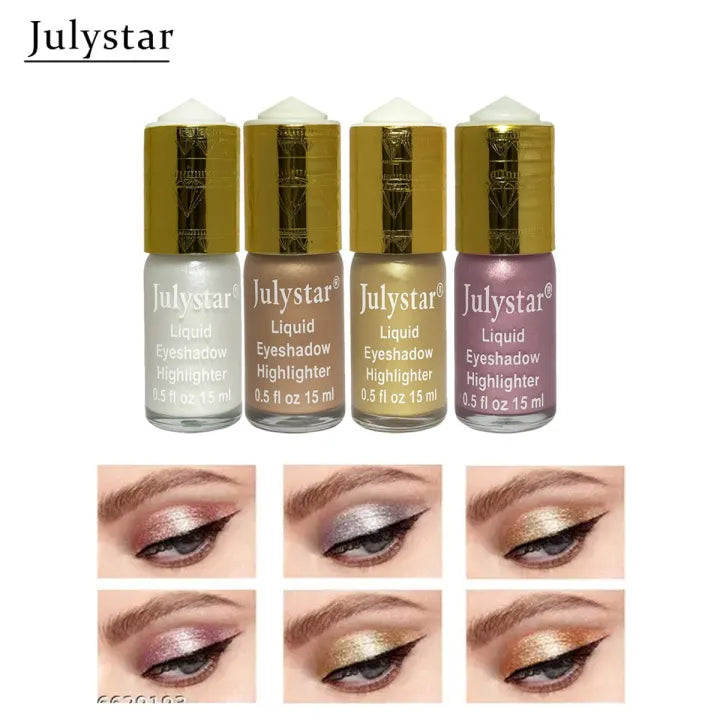 Huxiabeauty Silky Glow Liquid Eyeshadow Highlighter Quick Dray Best Shine  For Girls And Women 15ml