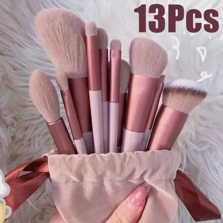 WANTER 13 Pcs Makeup Brushes Set Soft hair Loose Powder Eyeshadow Concealer Contour Eyeliner Brush Foundation Makeup Brush Beauty Cosmetic tools