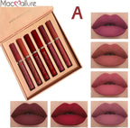6Pcs Nude Makeup Lipstick Liquid Velvet Matte Gloss Lip Red Lipstick Nude Women Long Lasting Waterproof Beauty Cosmetic Kit