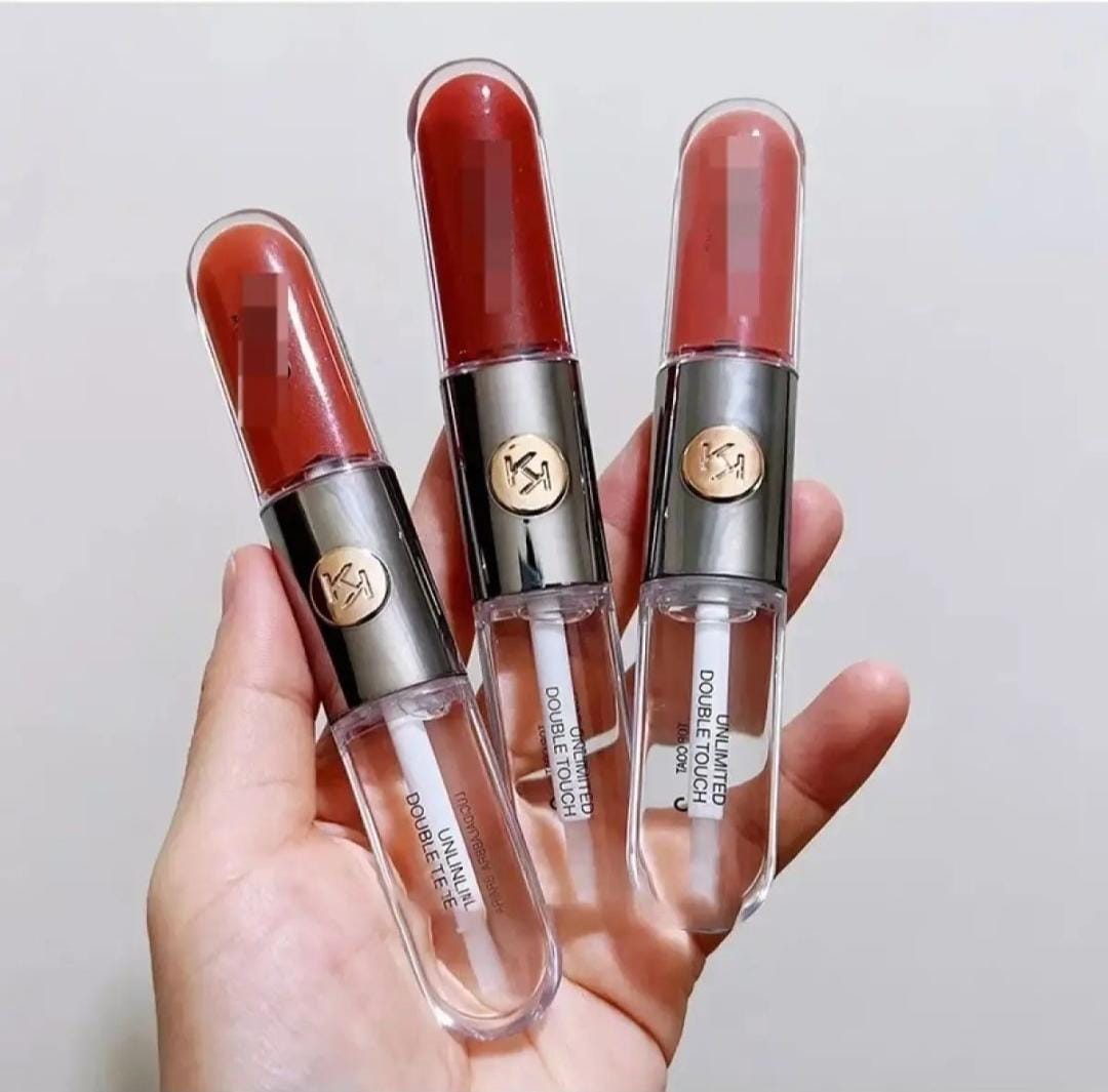 2 in1 Mirror Glossy Lipstick Women Girls Non-Fading Long Lasting Transparent Double Headed Lip Gloss Moisturizing Makeup