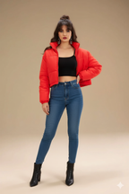 Women Puffer Red Jacket