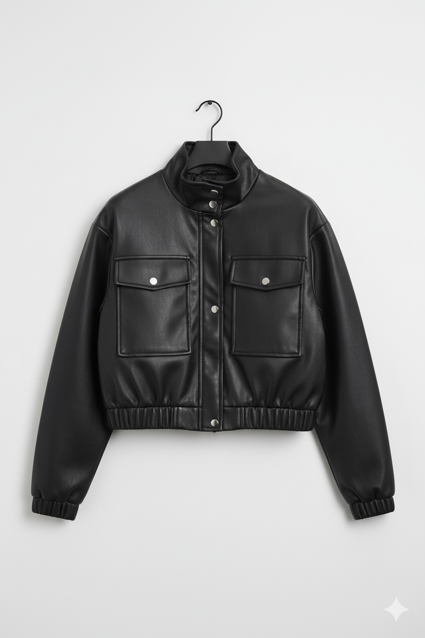 LEATHER BOMBER JACKET
