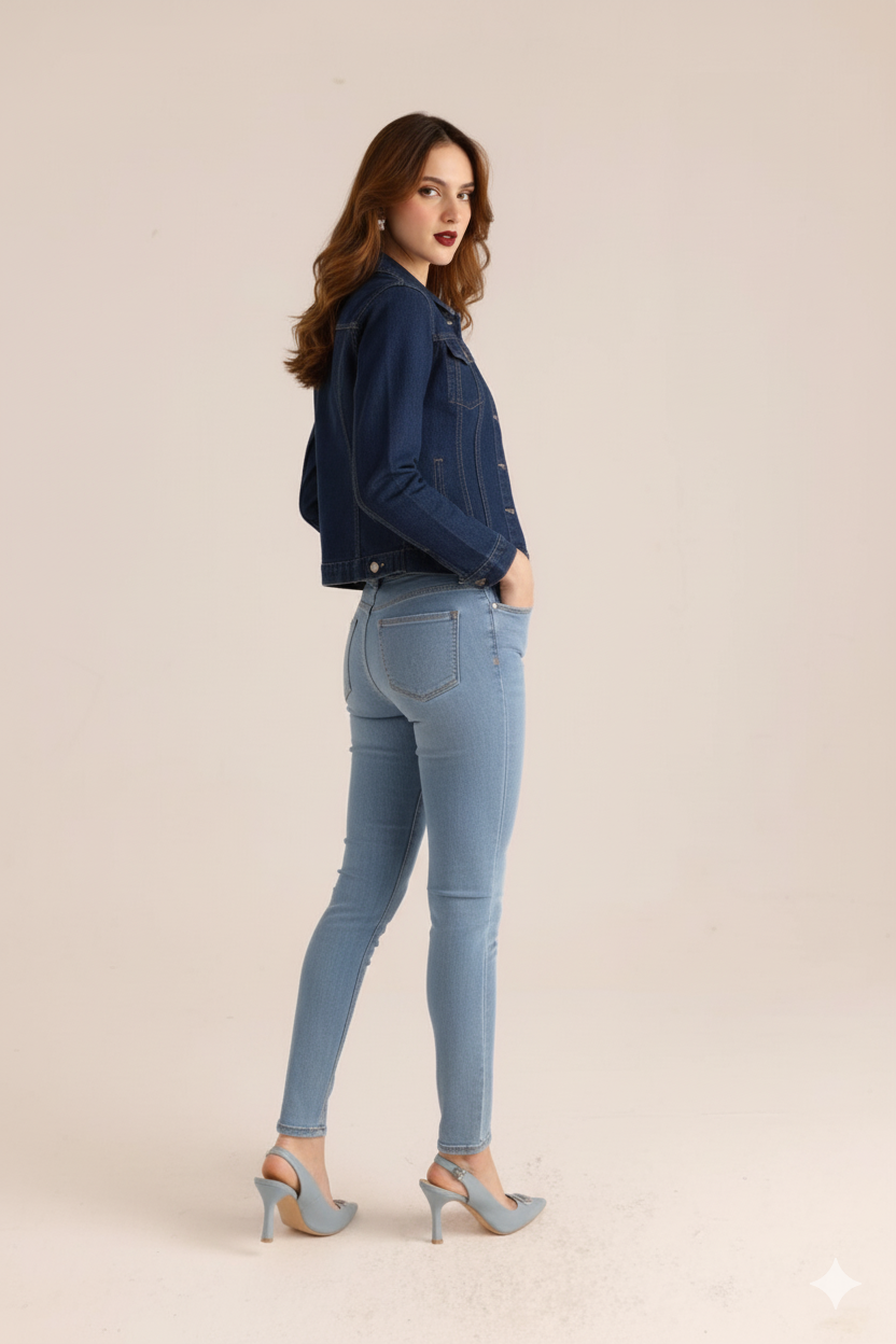 Navy Denim Jacket for Women