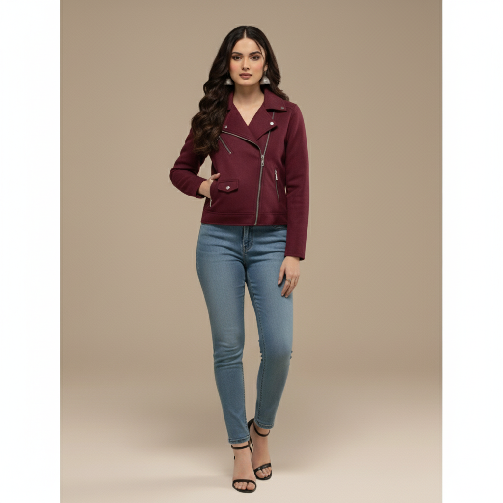 SN Fashion Cross Zipper Fleece Coat