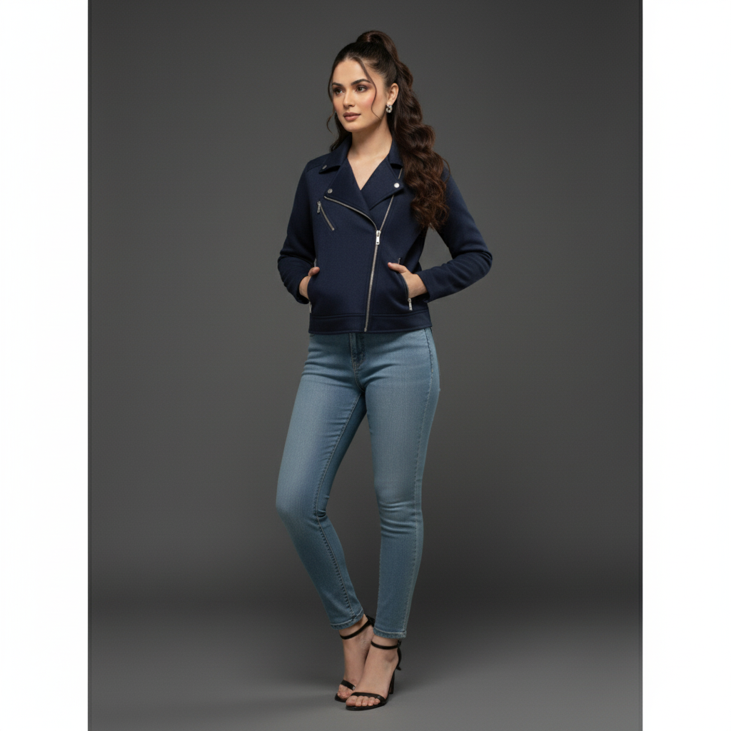 SN Fashion Cross Zipper Fleece Coat
