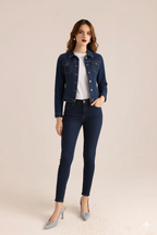 Navy Denim Jacket for Women