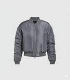 RUCHED DETAIL OVERSIZED BOMBER JACKET
