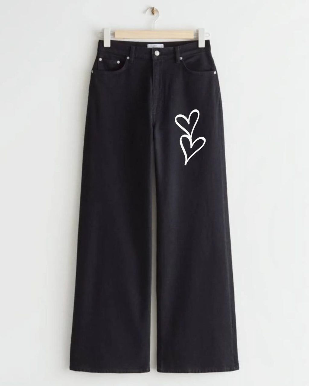 Women's High Waist Wide Leg Jeans with Heart Print – Cute & Trendy  Denim Pants for Girls & Women"