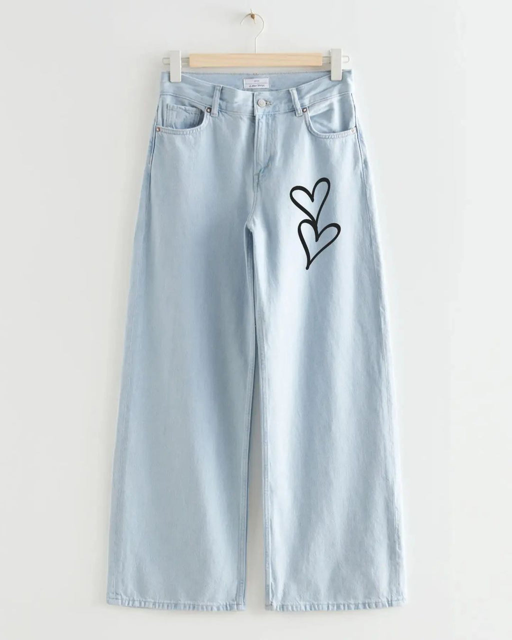 Women's High Waist Wide Leg Jeans with Heart Print – Cute & Trendy  Denim Pants for Girls & Women"