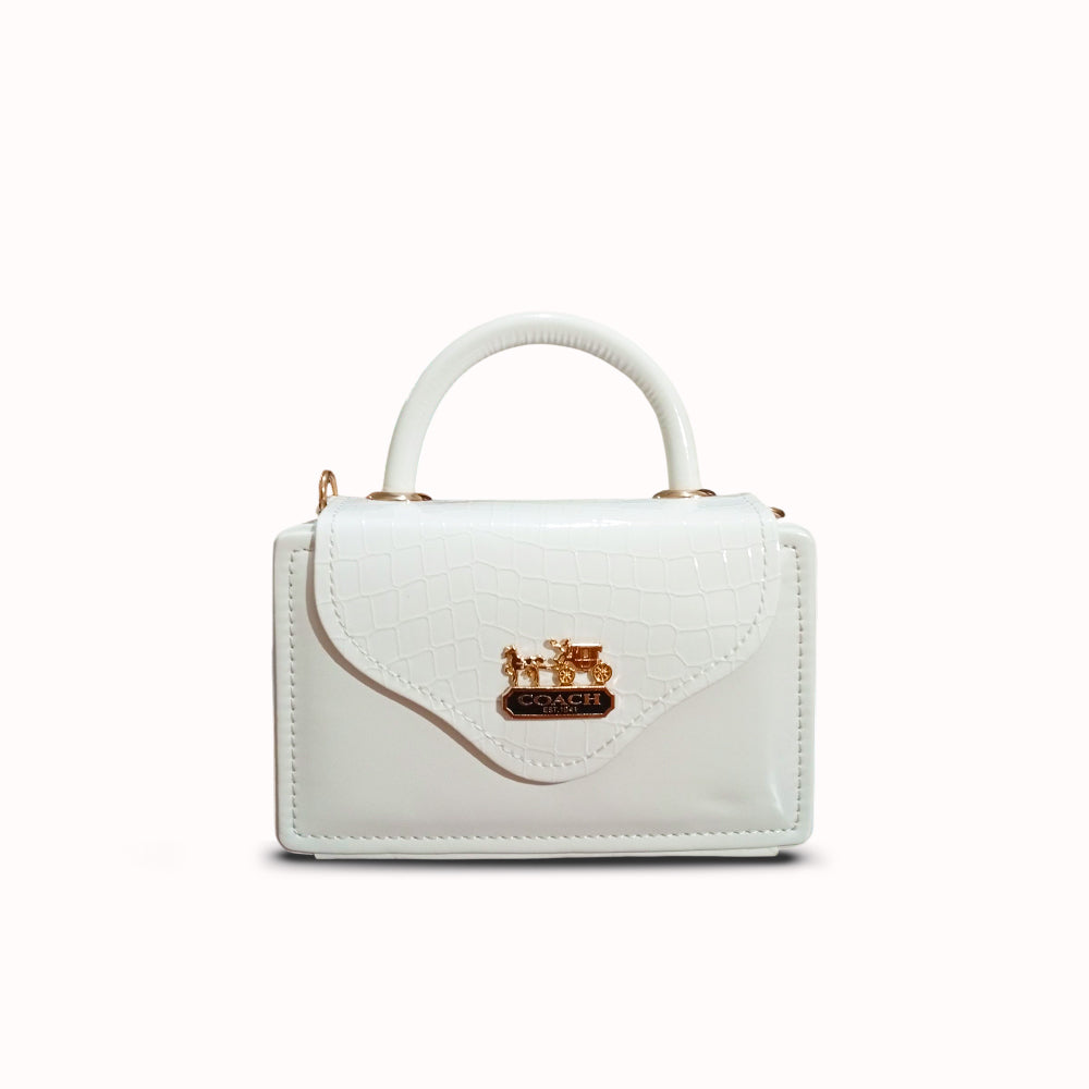 Coach Mint Green Croc Box Bag