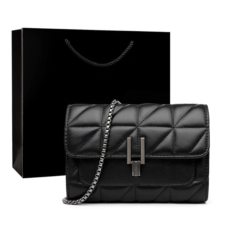 Quilted Leather Chain Shoulder Bags Ladies