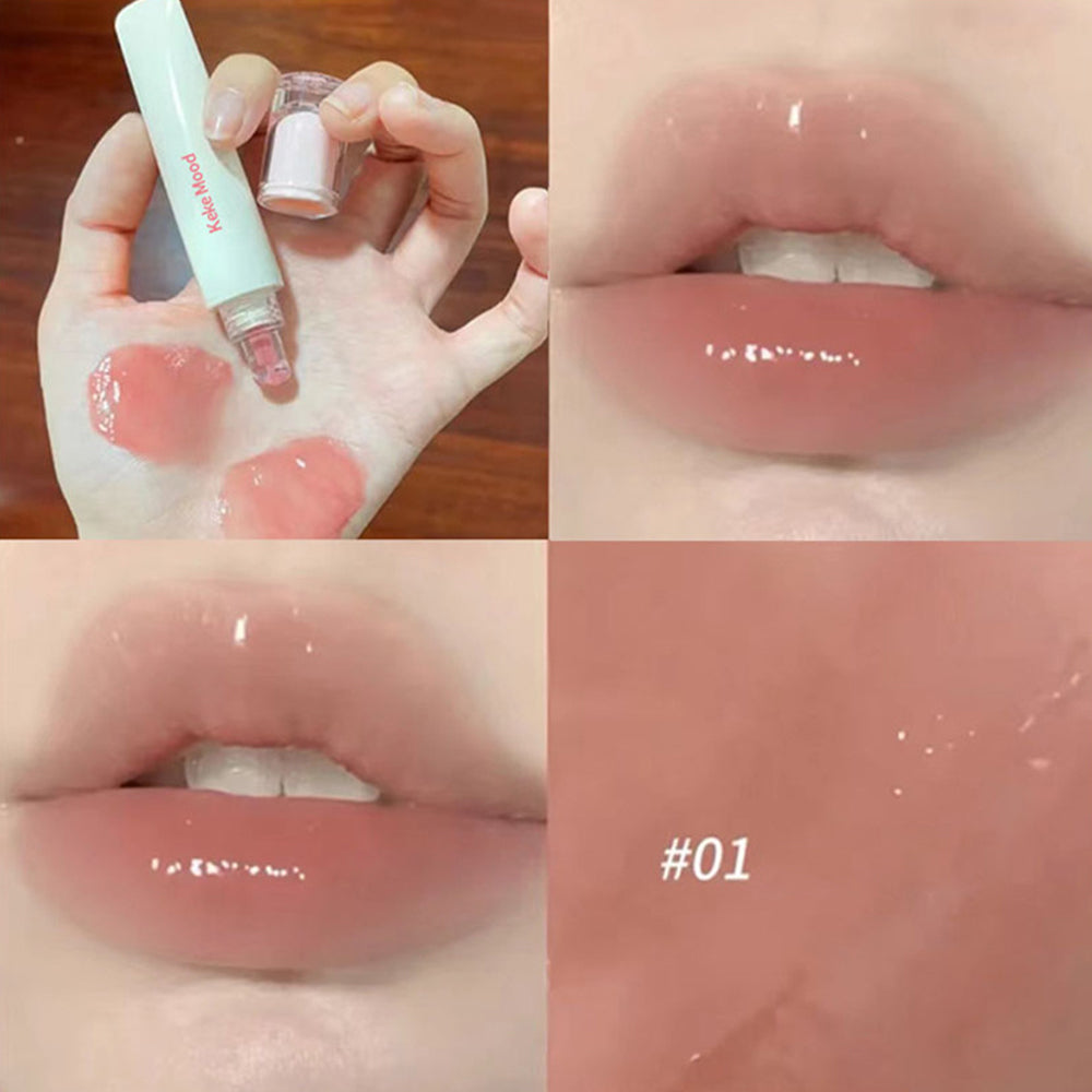 1Pcs Gel Gloss Tint Liquid Lipstick Crystal Clear Lip Gloss Hydrating Non-sticky Lips Plumper Woman Lip Balm Makeup Jelly Lip Glaze